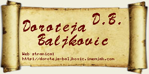Doroteja Baljković vizit kartica